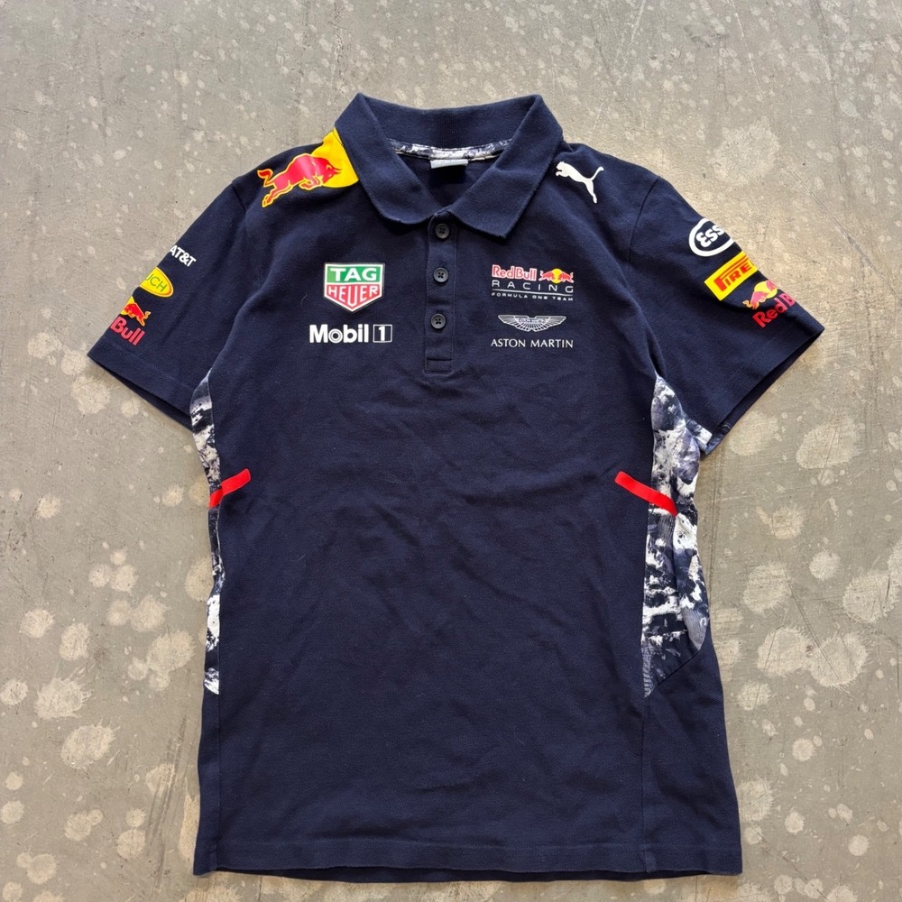 Red Bull Puma Racing Mobil 1 Polo Shirt Youth Size Large